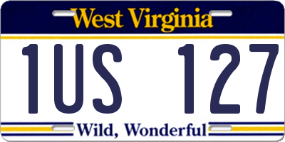 WV license plate 1US127