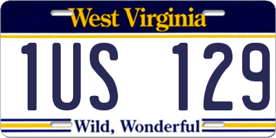 WV license plate 1US129