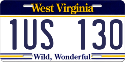 WV license plate 1US130