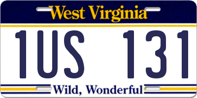 WV license plate 1US131