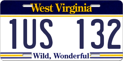 WV license plate 1US132