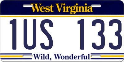 WV license plate 1US133