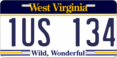 WV license plate 1US134