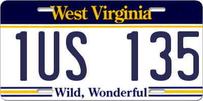 WV license plate 1US135