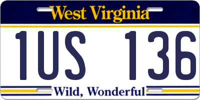 WV license plate 1US136