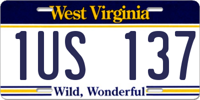 WV license plate 1US137