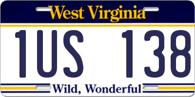 WV license plate 1US138
