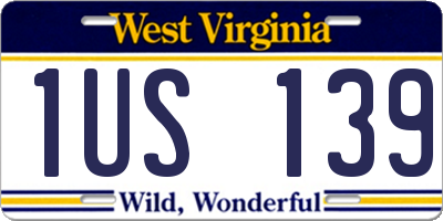 WV license plate 1US139