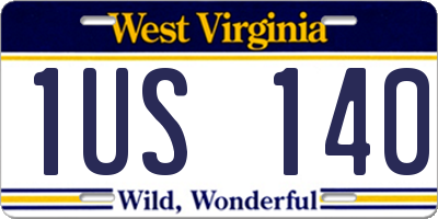 WV license plate 1US140