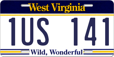 WV license plate 1US141