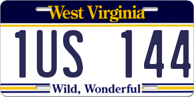 WV license plate 1US144