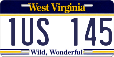 WV license plate 1US145