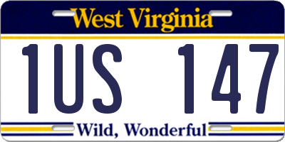 WV license plate 1US147