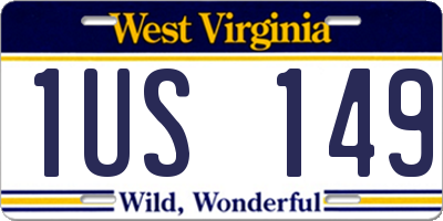 WV license plate 1US149