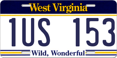 WV license plate 1US153