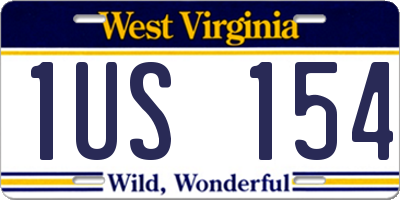 WV license plate 1US154