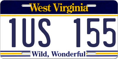 WV license plate 1US155