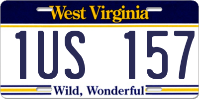 WV license plate 1US157