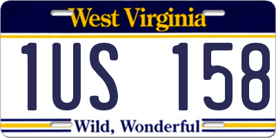 WV license plate 1US158
