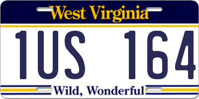 WV license plate 1US164
