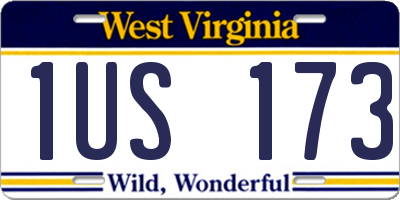 WV license plate 1US173