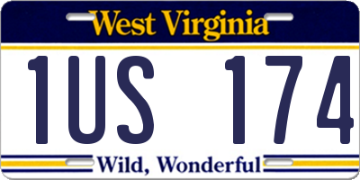 WV license plate 1US174