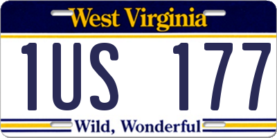 WV license plate 1US177
