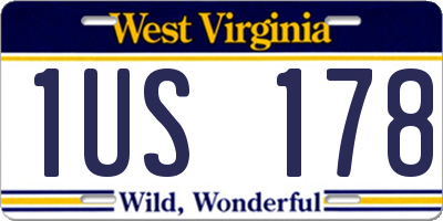 WV license plate 1US178