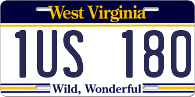 WV license plate 1US180