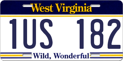 WV license plate 1US182