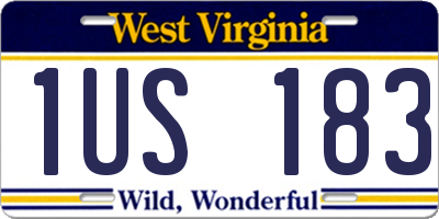 WV license plate 1US183