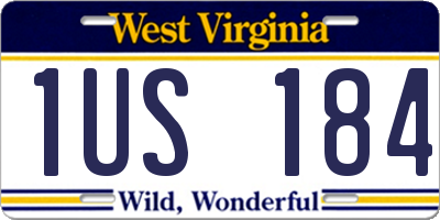 WV license plate 1US184