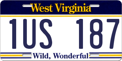 WV license plate 1US187