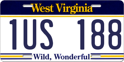 WV license plate 1US188