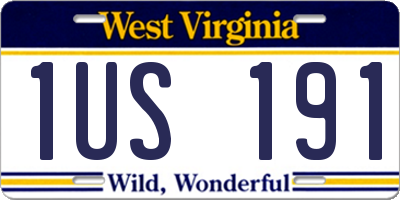 WV license plate 1US191