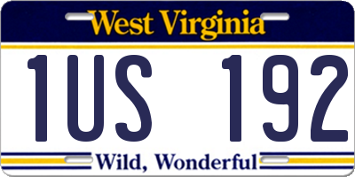 WV license plate 1US192