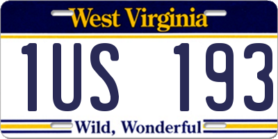 WV license plate 1US193