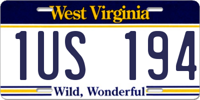 WV license plate 1US194