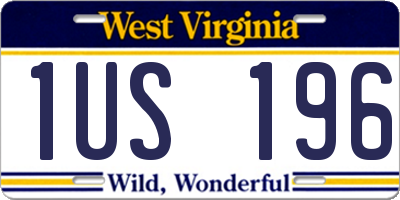 WV license plate 1US196