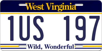 WV license plate 1US197