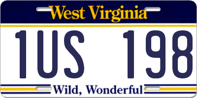 WV license plate 1US198