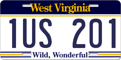 WV license plate 1US201