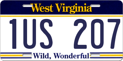 WV license plate 1US207