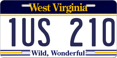 WV license plate 1US210