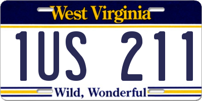 WV license plate 1US211