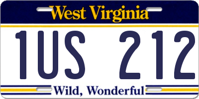 WV license plate 1US212