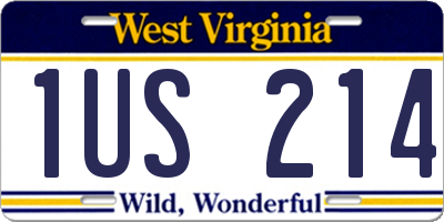 WV license plate 1US214