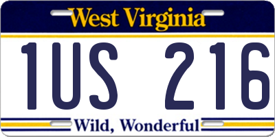 WV license plate 1US216