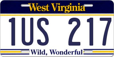WV license plate 1US217