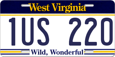 WV license plate 1US220